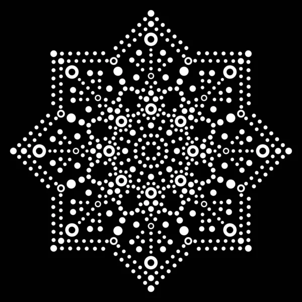 Dot Art Vecteur Conception Flocon Neige Noël Motif Hiver Traditionnel — Image vectorielle