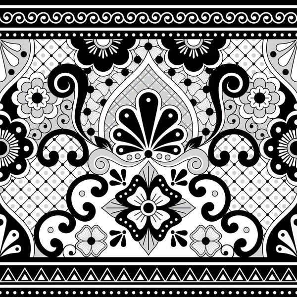 Mexican Talavera Poblana Vector Seamless Pattern Repetitive Background Inspired Traditional — Stock Vector