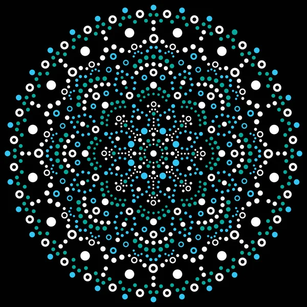 Aboriginal Dot Art Mandala Retro Vektorový Design Kmenové Tečka Malba — Stockový vektor