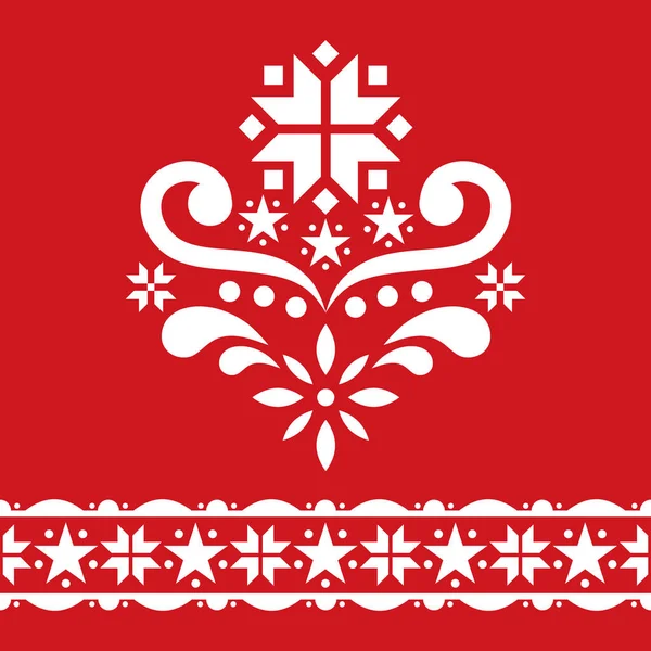 Скандинавський Візерунок Chrirstmas Folk Art Vector Set Single Patterns Collection — стоковий вектор