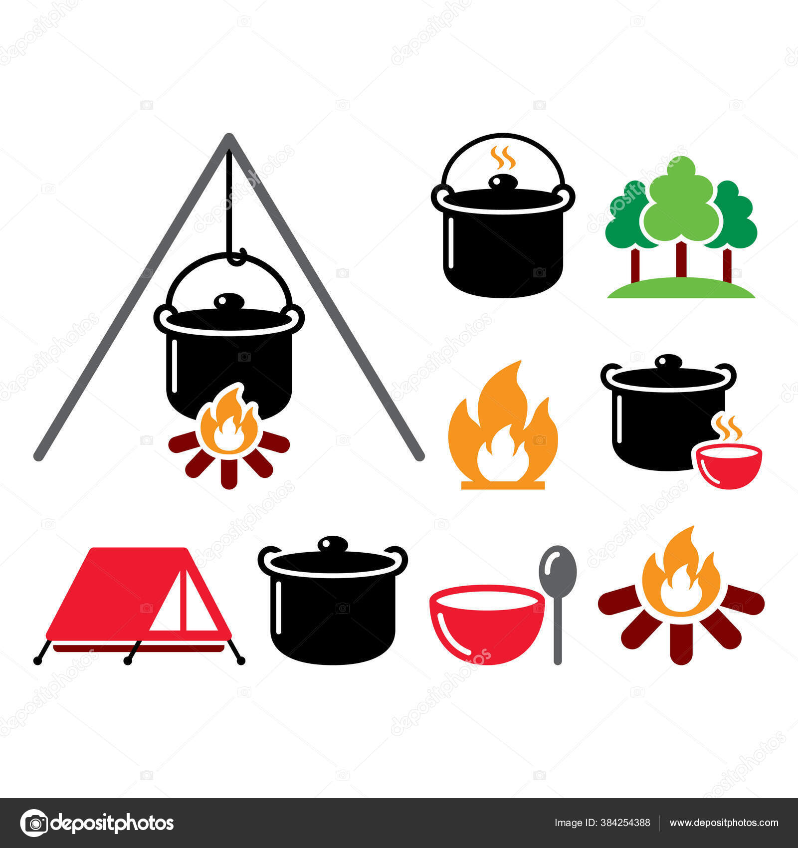 Campfire Cooking Clipart