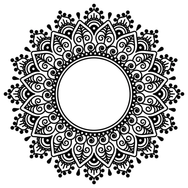 Mehndi Indian Henna Tatoo Vector Mandala Design Motif Géométrique Traditionnel — Image vectorielle