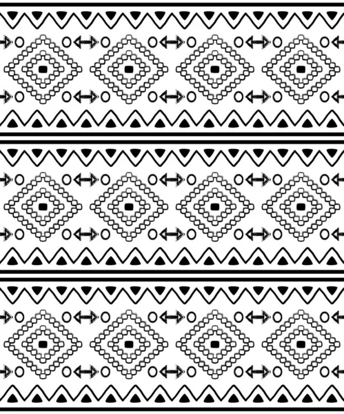 Aztekische Navajo Geometrisches Nahtloses Ethnisches Vektormuster Retro Repetitives Design Schwarzem — Stockvektor