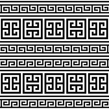 Retro Greek key pattern seamless vector design - inspired by ancient Greece vase art clipart