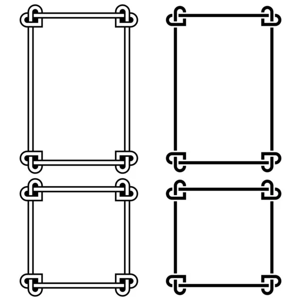 Irish Celtic Ramki Wektorowe Zestaw Serca Kwadratowy Prostokątny Obramowanie 5X7 — Wektor stockowy