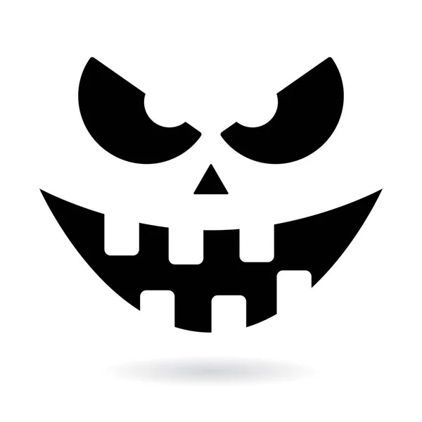 Halloween Calabaza Miedo Fantasma Cara Vector Diseño Con Dientes Ojos — Vector de stock