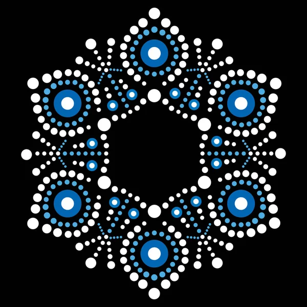 Aborigeni Dot Painting Vector Snowflake Design Natale Inverno Modello Biglietto — Vettoriale Stock