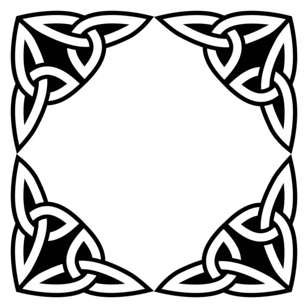Irisch Keltischen Vektor Quadratischen Rahmen Oder Rand Design Perfekt Für — Stockvektor