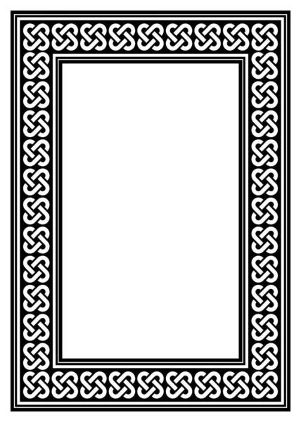 セルティックアイルランドフレームベクトルデザイン グリーティングカードや結婚式の招待状に最適な5X7形式の長方形編組パターン アイルランド スコットランドまたはウェールズケルト黒と白のフレームの装飾 伝統的な背景 — ストックベクタ