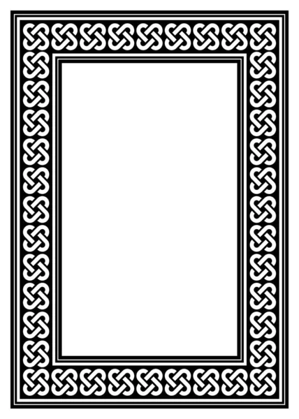 Celtic Irish Frame Vector Design Ractangle Trançado Padrão Formato 5X7 —  Vetores de Stock