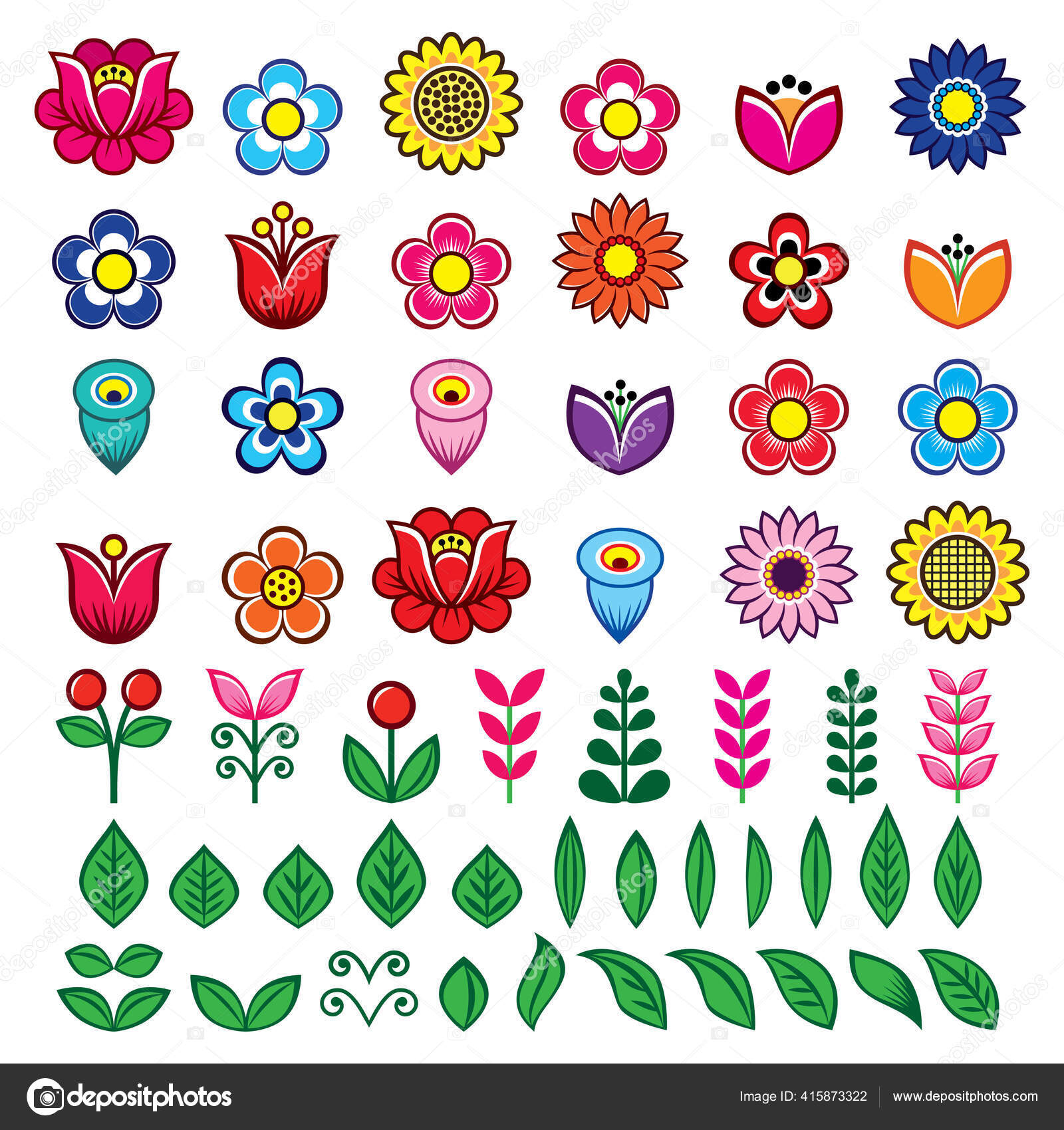 Image vectorielle grand ensemble d'objets de jardin colorés, d