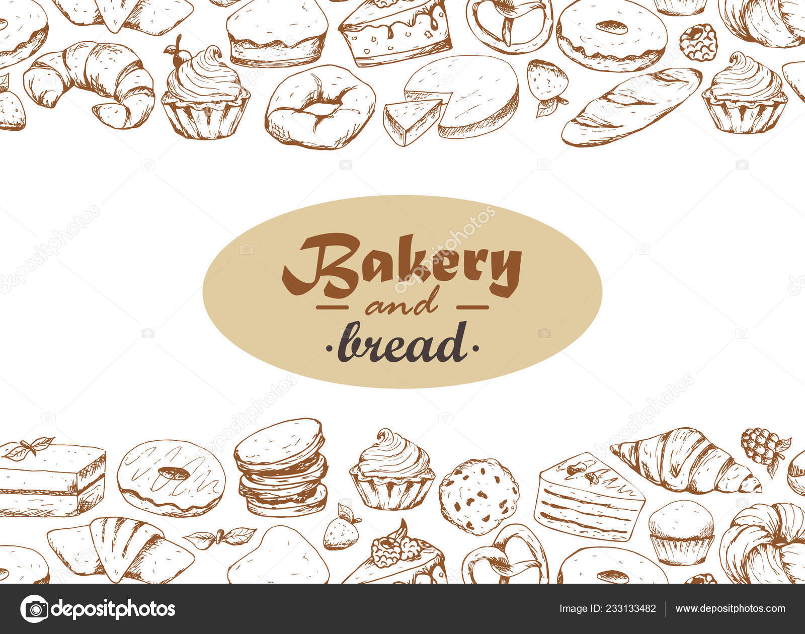 Vintage bakery sketch background. Bakery and bread. Vector design for bakery  or baking shop with hand drawn bread illustration. Stock Vector Image by  ©Leila_Vi #233133482