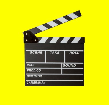 İki film clappers açın ve izole üzerinde beyaz arka plan kapatın. Kayrak kurulu gösterilir. Gerçekçi film Klaket. Clapper kurulu izole kırpma yoluyla dahil. görüntü illüstrasyon ve nesne için