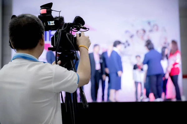 Camera Show Viewfinder Image Catch Motion Interview Broadcast Wedding Ceremony — Stock Photo, Image
