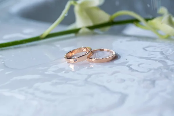 Anello Diamanti Fede Nuziale Anello Nuziale Prezzo Sposa Simboli Matrimonio — Foto Stock