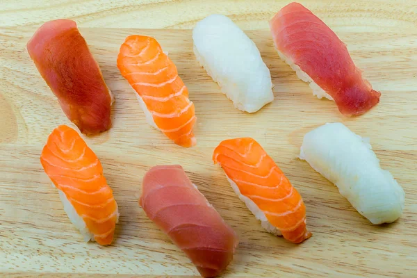 Sushi Salmone Fresco Maki Salmone Ristorante Cucina Giapponese Sushi Salmone — Foto Stock