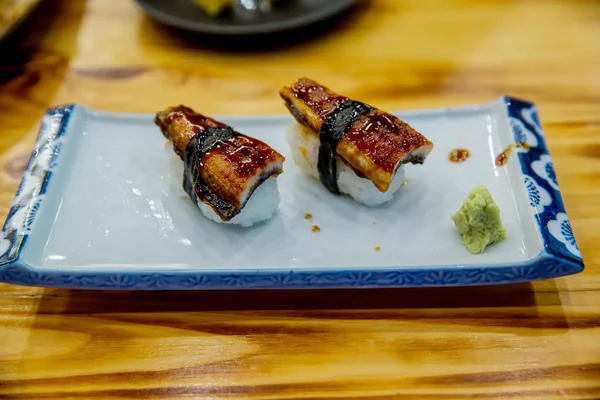 Sushi Sötvatten Grillad Japansk Mat För Friska Unagi Sushi Premium — Stockfoto