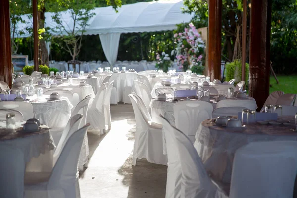 Tafel Set Voor Bruiloft Een Andere Catering Diner Luxe Bruiloft — Stockfoto