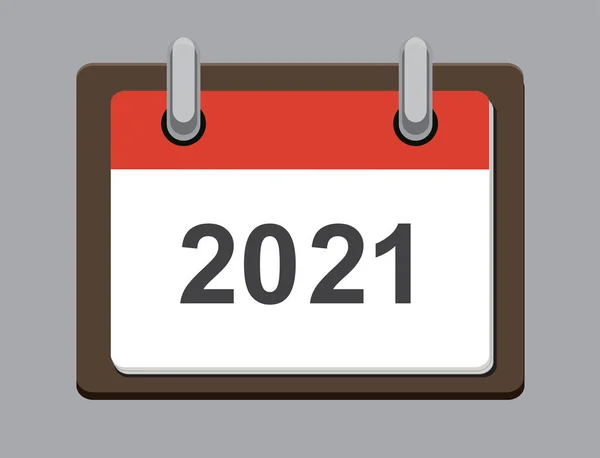 2021年日历向量设计模板 简洁整洁 2021年关于组织和业务的白底日历 星期一开始的一周 — 图库矢量图片