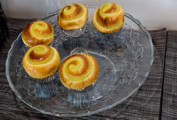 Pão Único Prato Alta Energia Nutrientes Para Café Manhã Gourmet — Fotografia de Stock