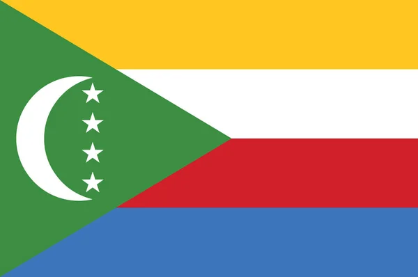 Ulusal Komoros Bayrağı Resmi Renkler Doğru Orantı Ulusal Komoros Bayrağı — Stok Vektör
