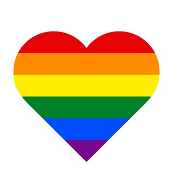 Kalp şeklinde bir LGBTQ 'nun vektör görüntüsü. Kalp şeklinde gurur sembolü. Gökkuşağı bayrağı, dünyada en çok bilinen LGBT gururunu temsil eden gurur bayrağıdır.. 