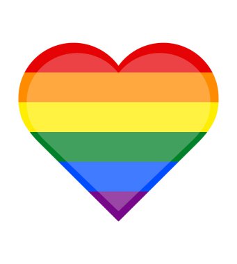 Kalp şeklinde bir LGBTQ 'nun vektör görüntüsü. Kalp şeklinde gurur sembolü. Gökkuşağı bayrağı, dünyada en çok bilinen LGBT gururunu temsil eden gurur bayrağıdır.. 