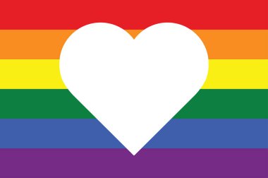Lgbt Dünya Gurur Günü. Gurur günü - kalple gökkuşağı arka planı. Cinsel azınlıkların eşit hakları. Vektör illüstrasyon düz tasarım.