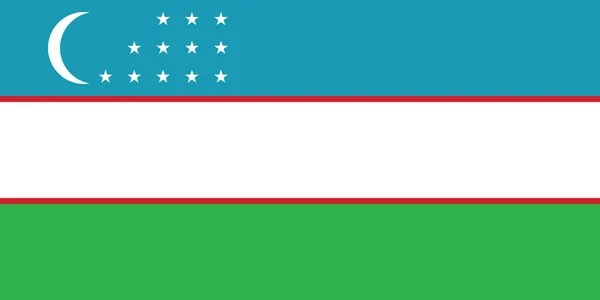 Ulusal Özbekistan Bayrağı Resmi Renkler Doğru Orantı Ulusal Özbekistan Bayrağı — Stok Vektör
