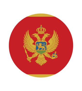 Ulusal Karadağ bayrağı, resmi renkler ve doğru orantı. Ulusal Karadağ bayrağı. Vektör çizimi. EPS10. Karadağ 'da web veya mobil uygulama için bayrak vektör simgesi, basit, düz tasarım.