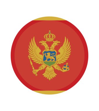 Ulusal Karadağ bayrağı, resmi renkler ve doğru orantı. Ulusal Karadağ bayrağı. Vektör çizimi. EPS10. Karadağ 'da web veya mobil uygulama için bayrak vektör simgesi, basit, düz tasarım.