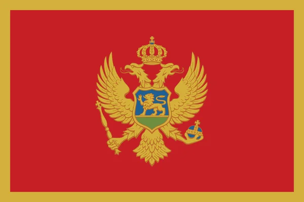 Nationell Montenegro Flagga Officiella Färger Och Proportioner Korrekt Nationell Montenegros — Stock vektor