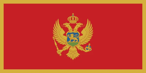 Bandera Nacional Montenegro Colores Oficiales Proporción Correcta Bandera Nacional Montenegro — Vector de stock