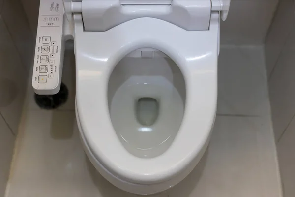 Elektronický Ovládací Panel Toaletního Sanitárního Nádobí Automatickým Splachovacím Systémem Toaleta — Stock fotografie