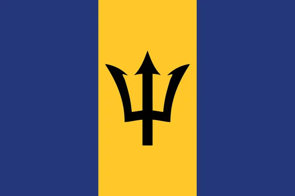 Národní Vlajka Barbadosu Oficiální Barvy Proporce Správně Národní Vlajka Barbadosu — Stockový vektor