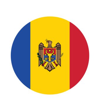 Ulusal Moldova bayrağı, resmi renkler ve doğru orantı. Ulusal Moldova bayrağı. Vektör çizimi. EPS10. Moldova bayrak vektör simgesi, web veya mobil uygulama için basit, düz tasarım.
