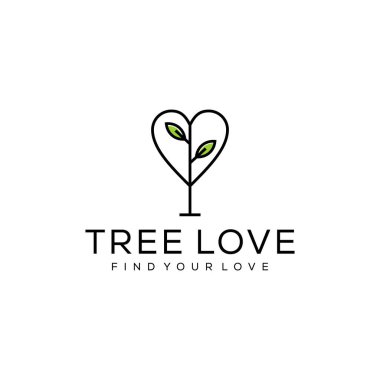 Yağ yapraklı kalp / aşk işareti şeklinde soyut bir ağaç tasviri.