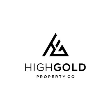 H & G harflerinden oluşan temiz ve modern üçgen şekli