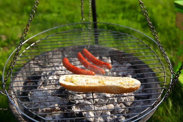 Meat Sausage Grill Treat All Those Who Prefer Diet — Stock Photo, Image