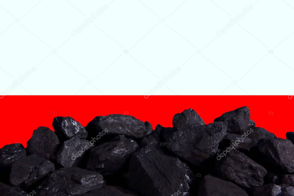 close-up shot of pile of coal on red background