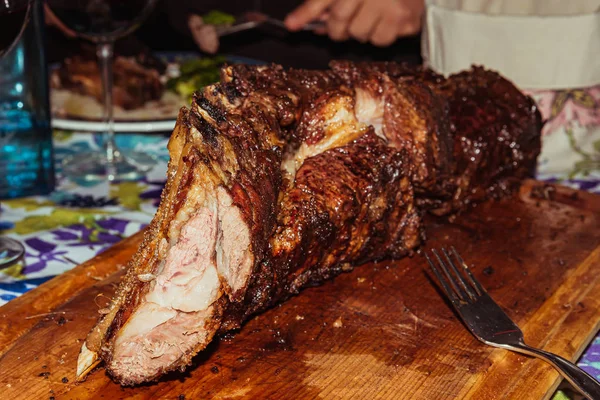 "Parrillada "churrasco argentino fazer em carvão vivo (sem chama), carne" asado ", pão", Chorizo " — Fotografia de Stock