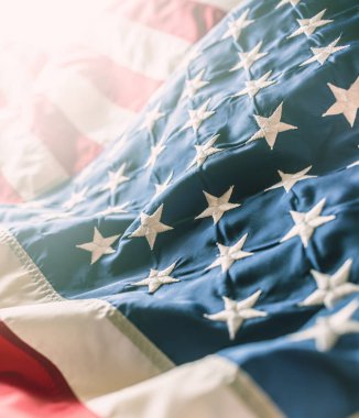 Close-up Amerikan bayrağı yıldızlar ve çizgiler.