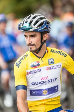 Slovakya Ruzomberok 14 Eylül 2018 - Julian Alaphilippe Tur De Slovakya'nın ikinci aşamasının başında açar.