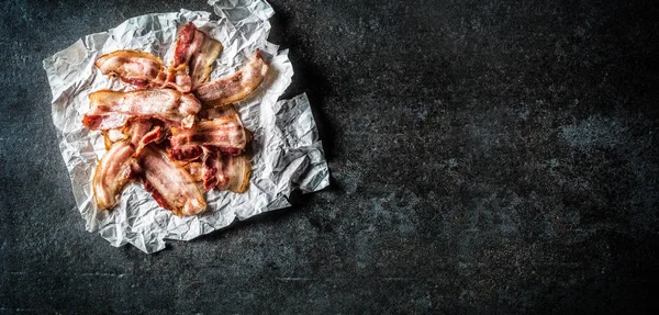 Top View Tocino Asado Papel Carnicería —  Fotos de Stock