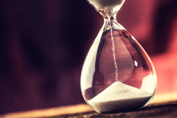 Modern Hourglass Running Time Wooden Table — Stock Photo, Image