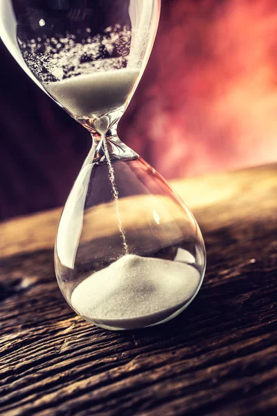 Modern Hourglass Running Time Wooden Table — Stock Photo, Image