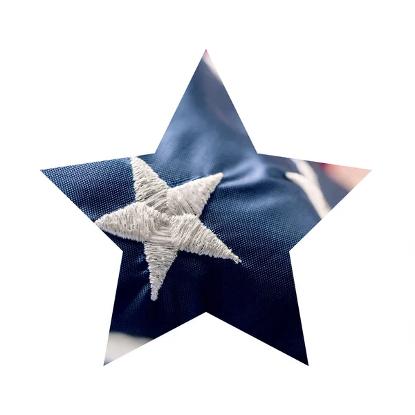 Американский Флаг Форме Звезды Изолирован Белом Фоне — стоковое фото