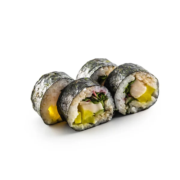 白い背景に隔離された寿司巻異なるタイプ — ストック写真