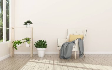 Alan arka plan ile rahatlayın. -3d render