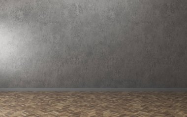 Kat mülkiyeti boş odada. İskandinav iç tasarım. -3d render